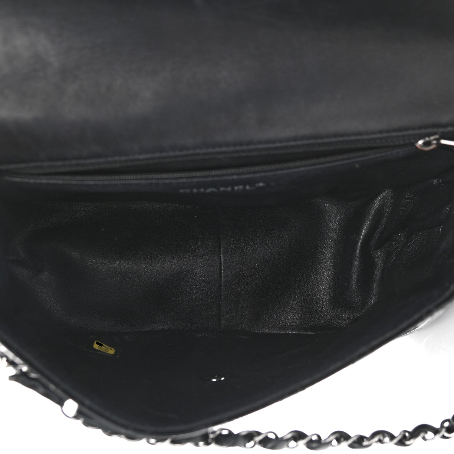 Chanel Lambskin Patent Classic Twist Crescent Flap Bag Black 5 of 17