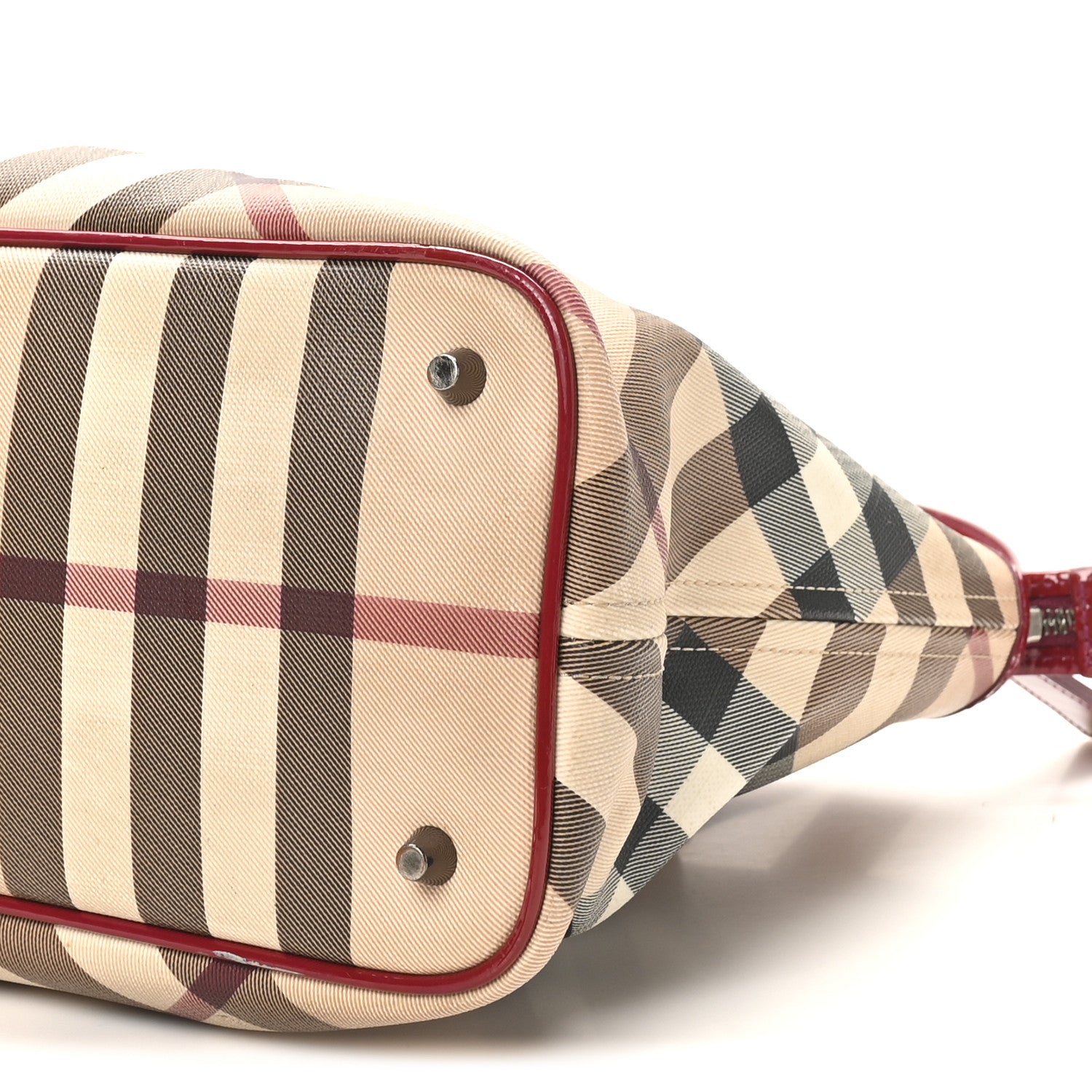 Burberry Nova Check Small Nickie Tote Raspberry 1798414 – FASHIONPHILE