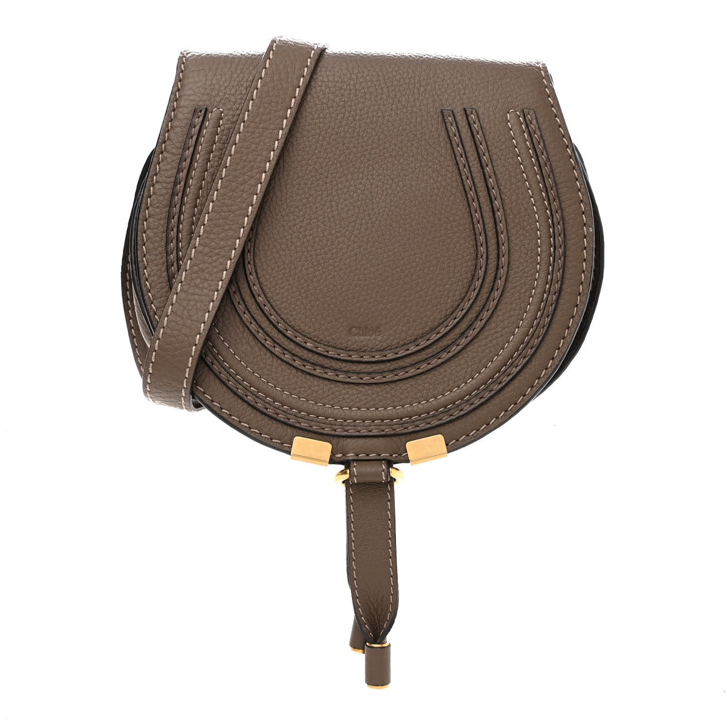 Calfskin Mini Marcie Round Crossbody Bag Army Green