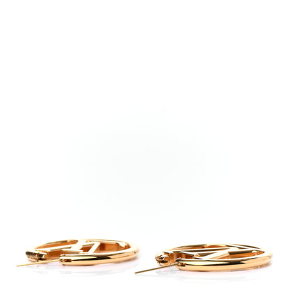 Louis Vuitton Metal Louise Hoop Earrings Gold 3 of 4