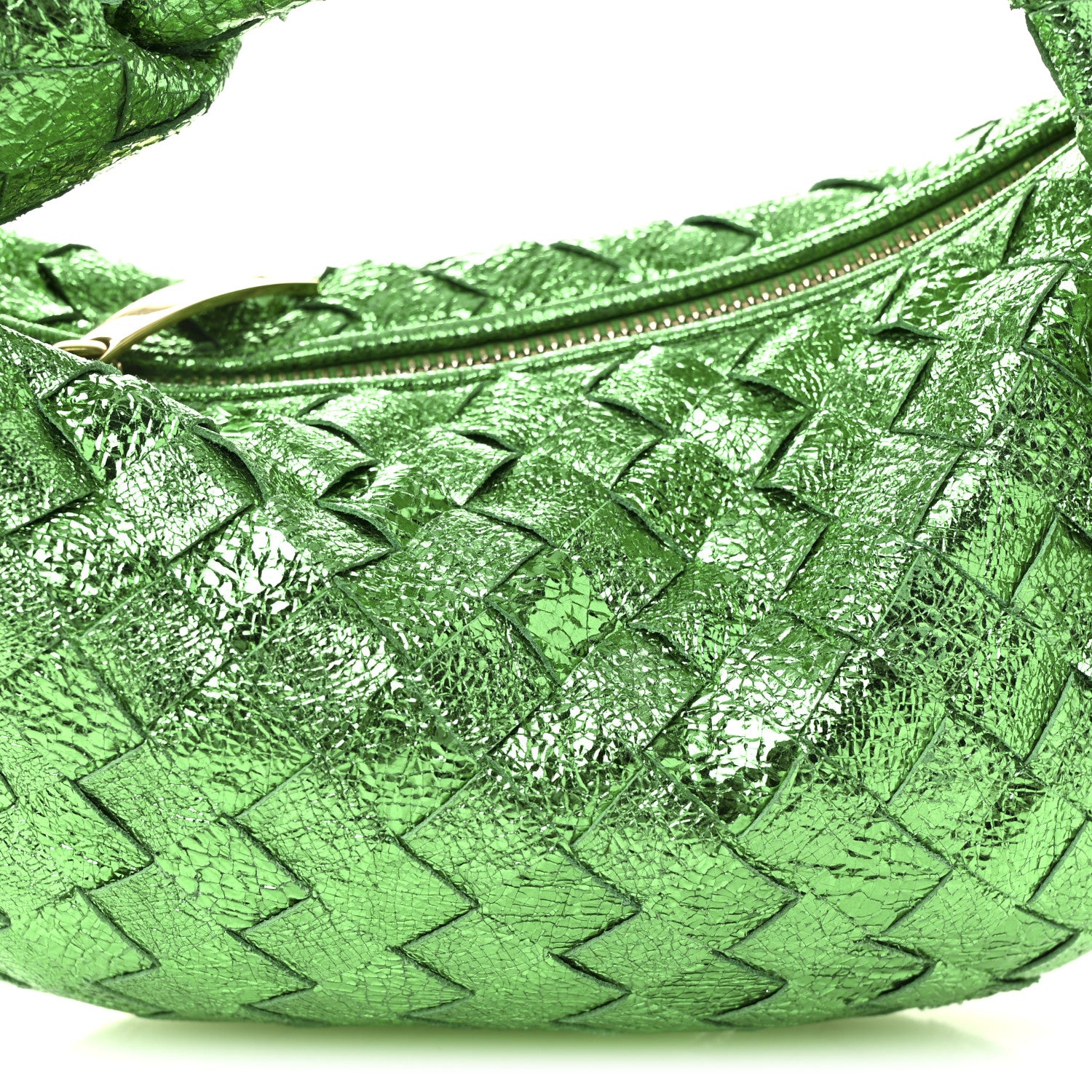 Bottega Giotti グリーン バッグ Bottega Veneta Metallic Nappa Intrecciato Mini Jodie Parakeet