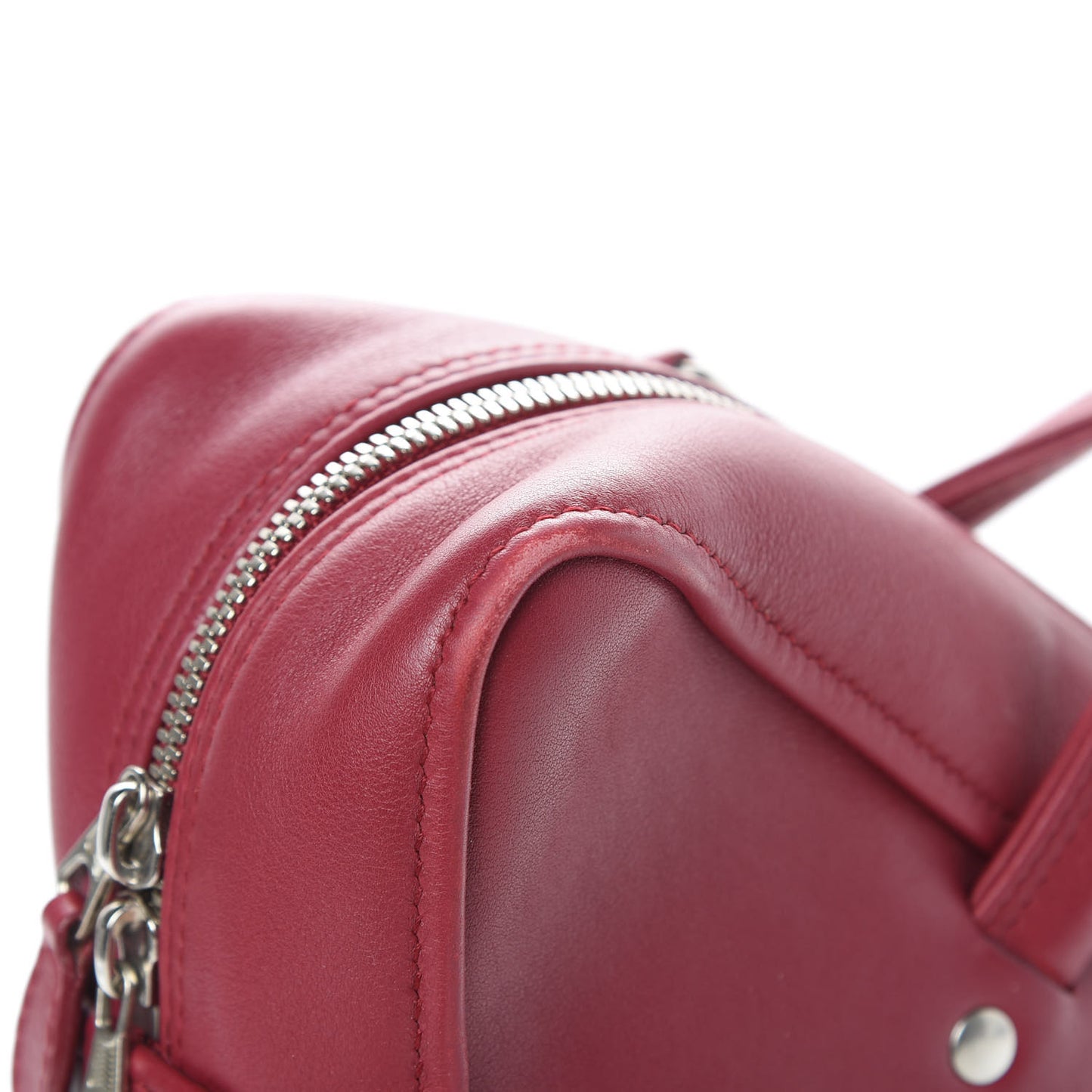 Shiny Day Calfskin S Triangle Duffle Rouge Grenat