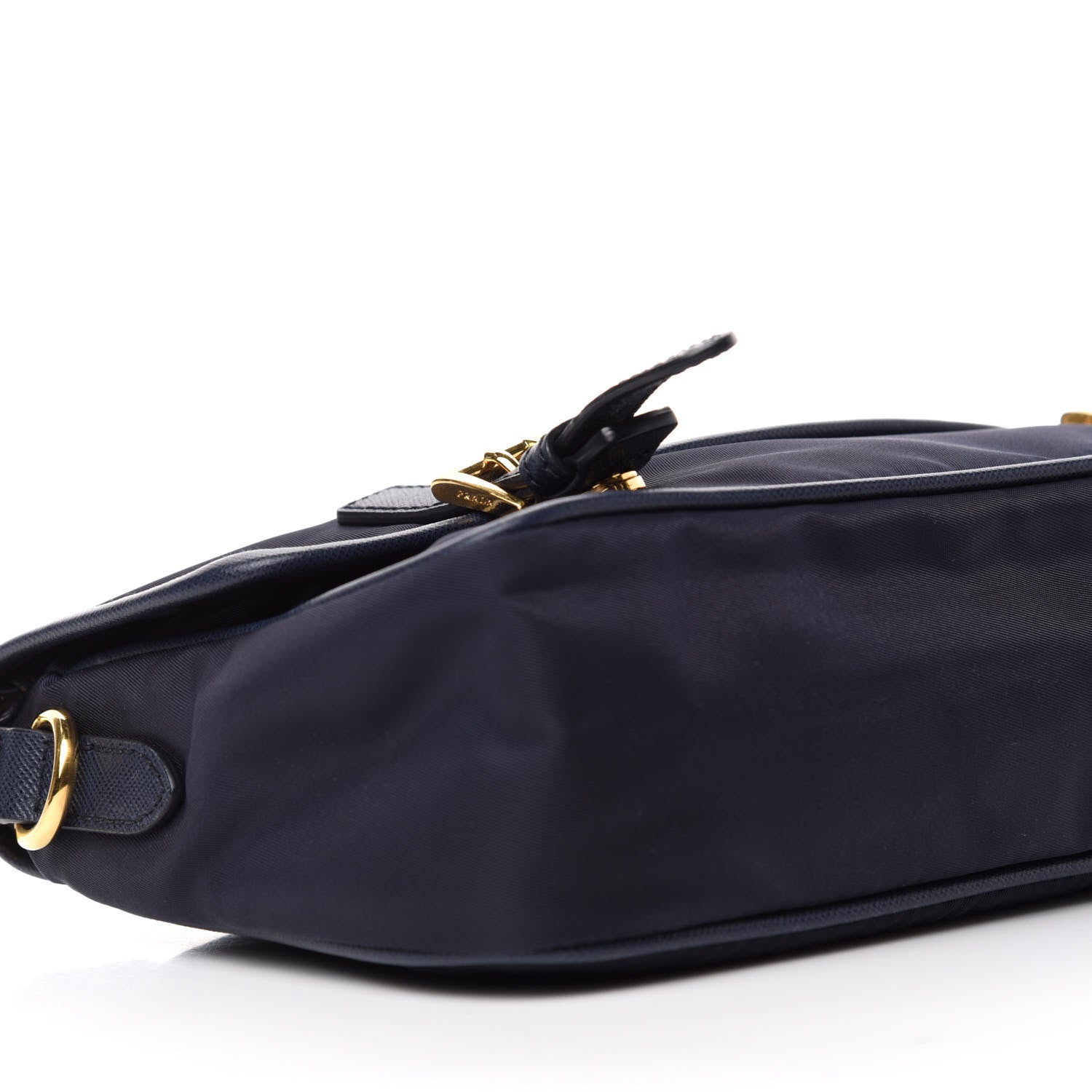 Prada Tessuto Nylon Saffiano Small Messenger Bag Blue 6 of 10