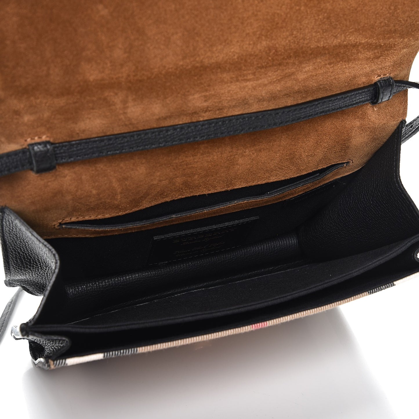 Derby Calfskin House Check Small Macken Crossbody Bag Black