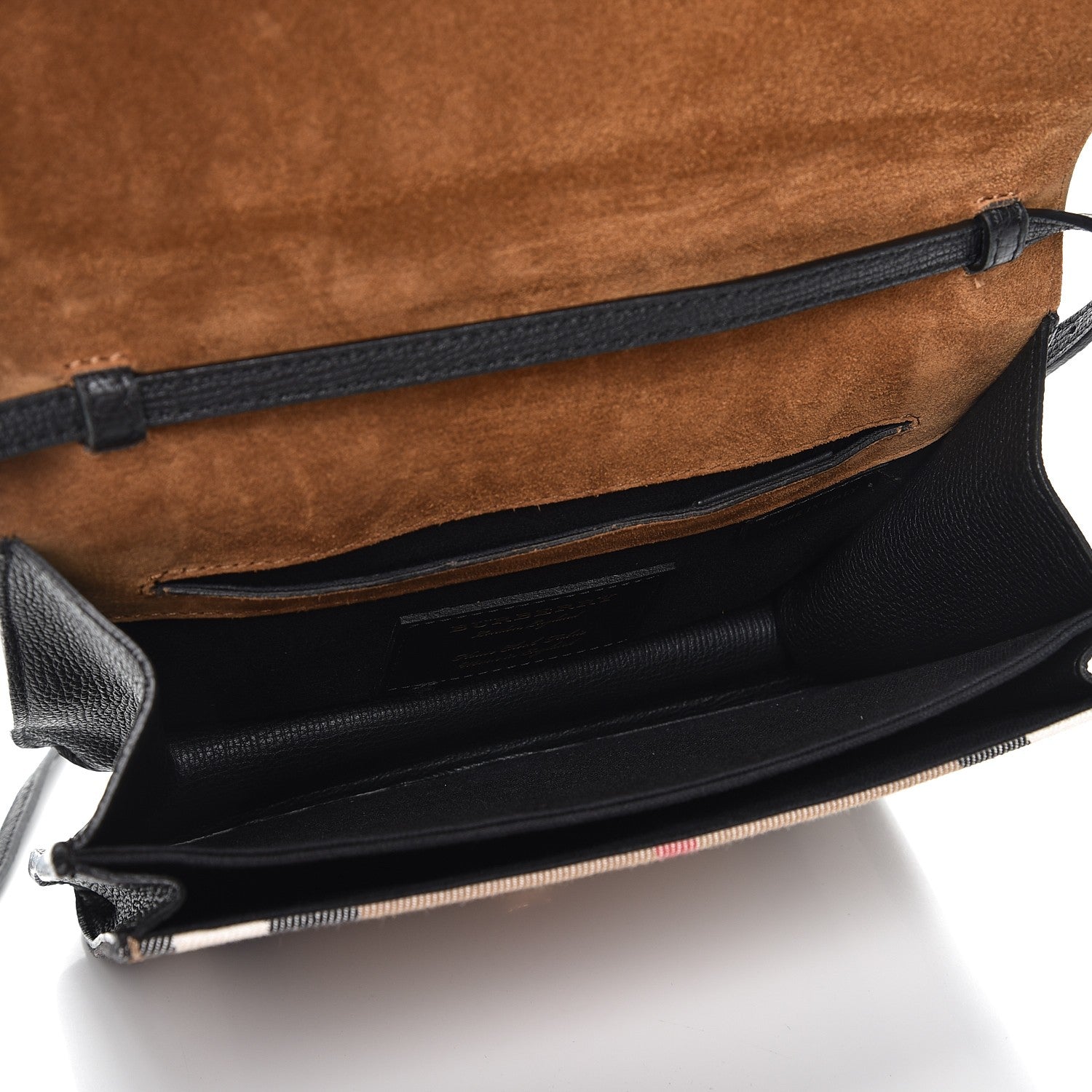 Burberry Derby Calfskin House Check Small Macken Crossbody Bag Black 5 of 8