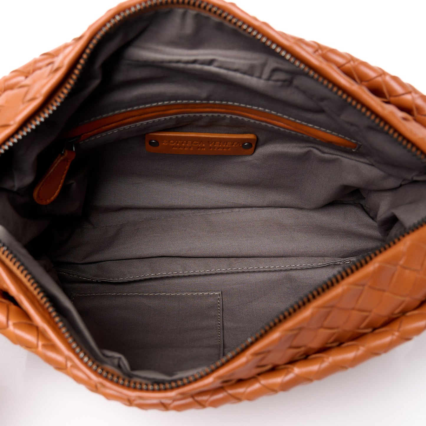Nappa Intrecciato Crossbody Bag Dark Calvados