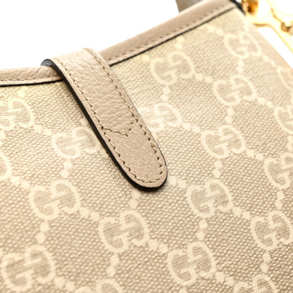 Gucci GG Supreme Monogram Textured Dollar Calfskin Mini Jackie 1961 Hobo Beige Mystic White Oatmeal 13 of 14