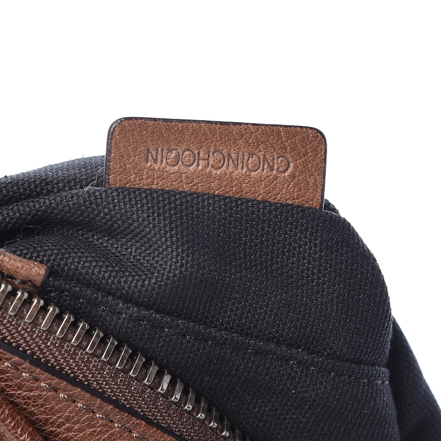 Overdyed Canvas House Check Flat Crossbody Messenger Bag Dark Brown