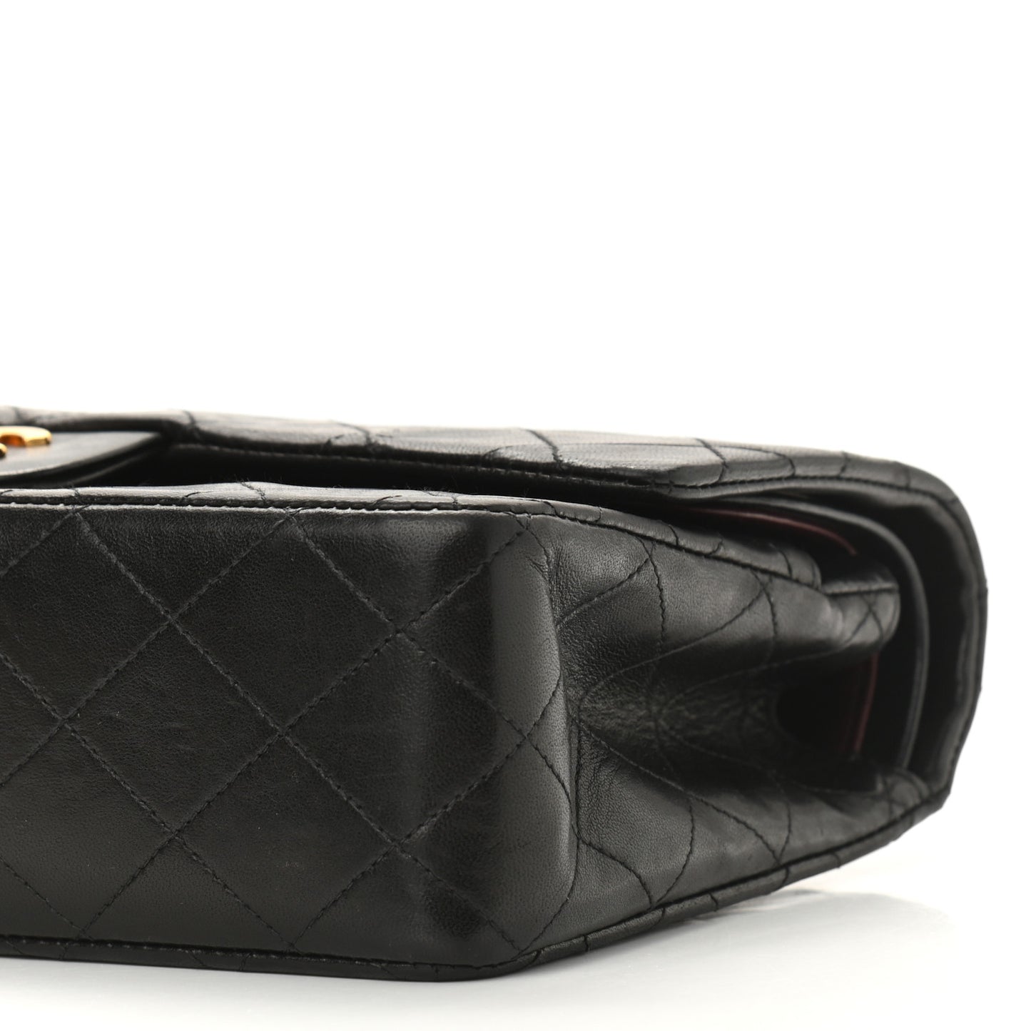 Lambskin Quilted Medium Double Flap Black