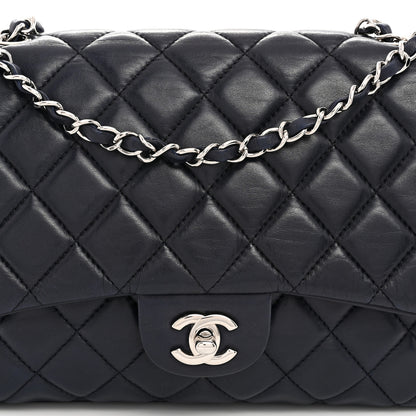Chanel Lambskin Quilted Jumbo Chanel 3 Flap Navy 8 of 10