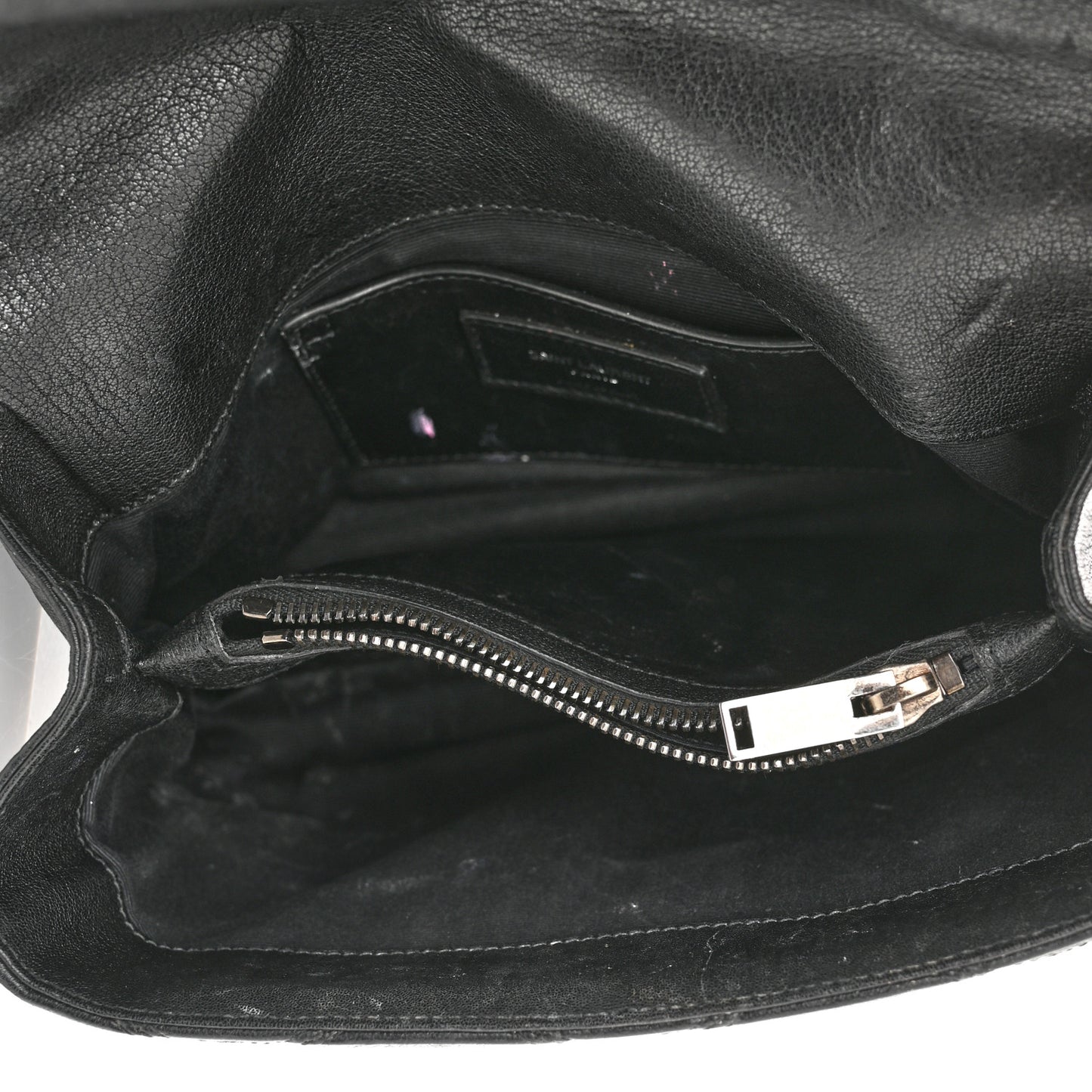 Calfskin Matelasse Diamond Quilted Monogram Medium College Bag Black