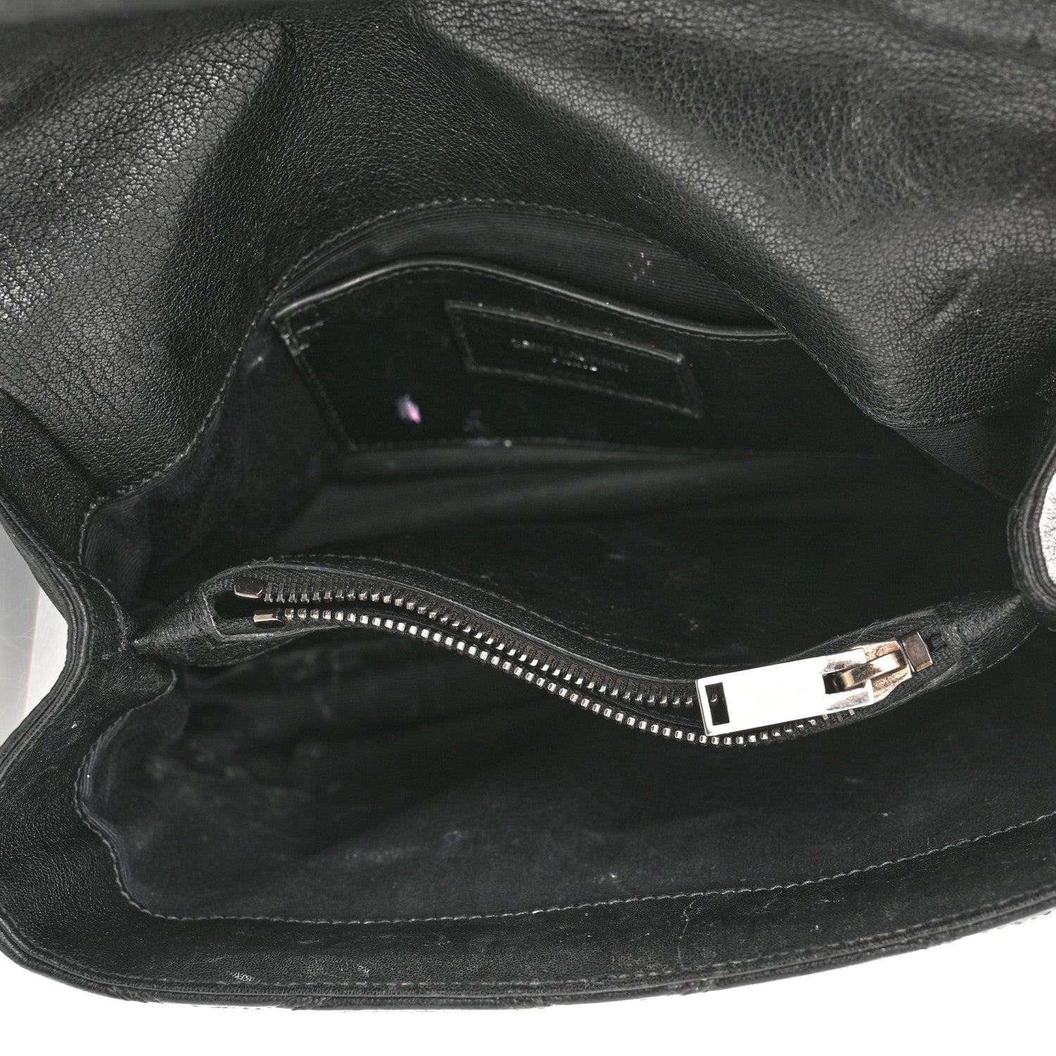 Saint Laurent Calfskin Matelasse Diamond Quilted Monogram Medium College Bag Black 5 of 19