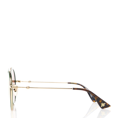 Gucci Metal Round Frame Sunglasses GG0061S Green Red 3 of 8