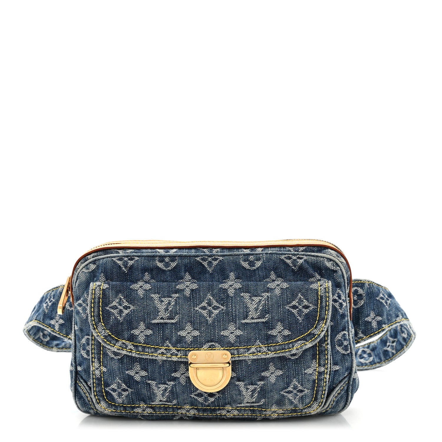 Louis Vuitton LOUIS VUITTON Monogram Denim Bum Bag Blue 1 of 9
