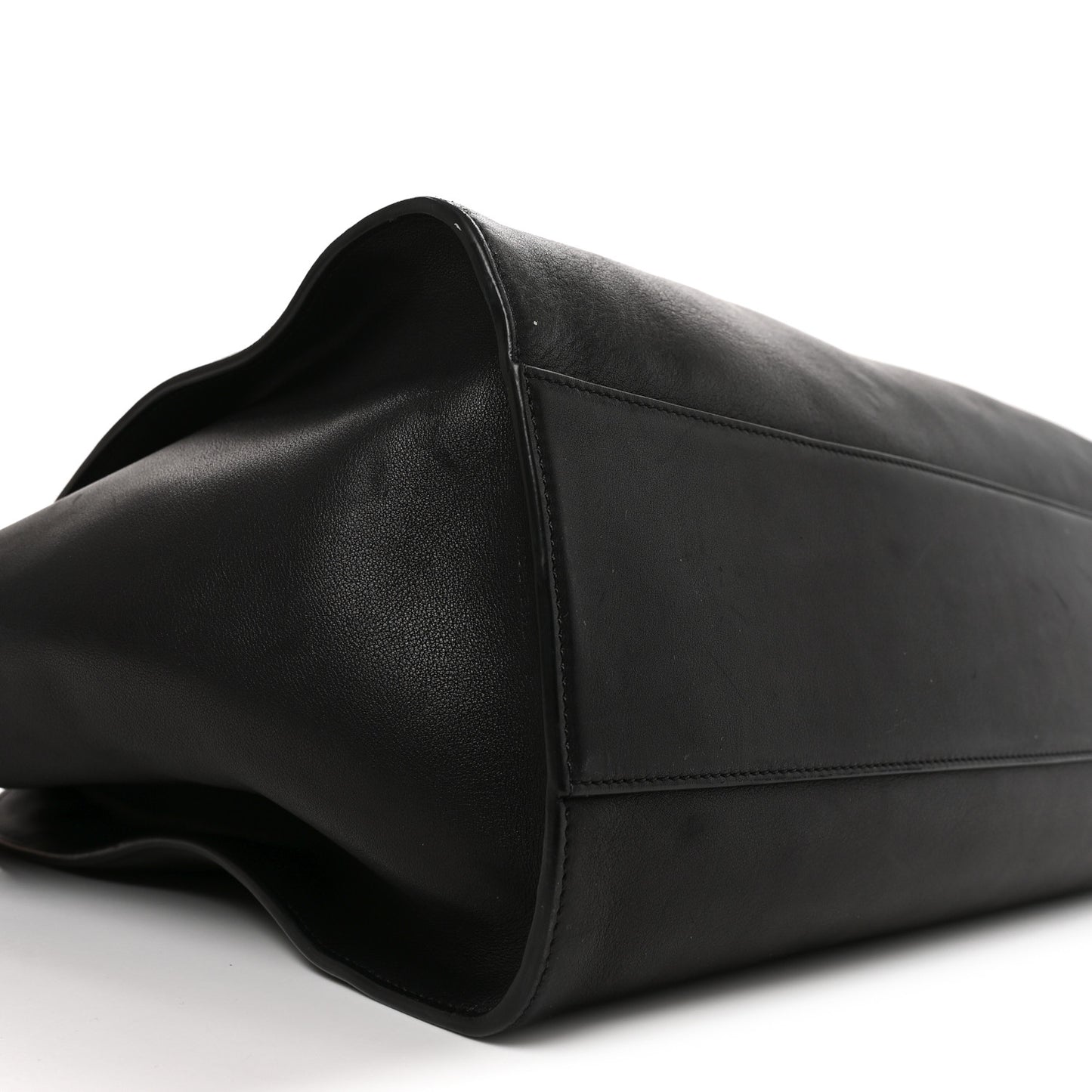 Polished Saddle Calfskin Marlo 17 Tote Bag Black