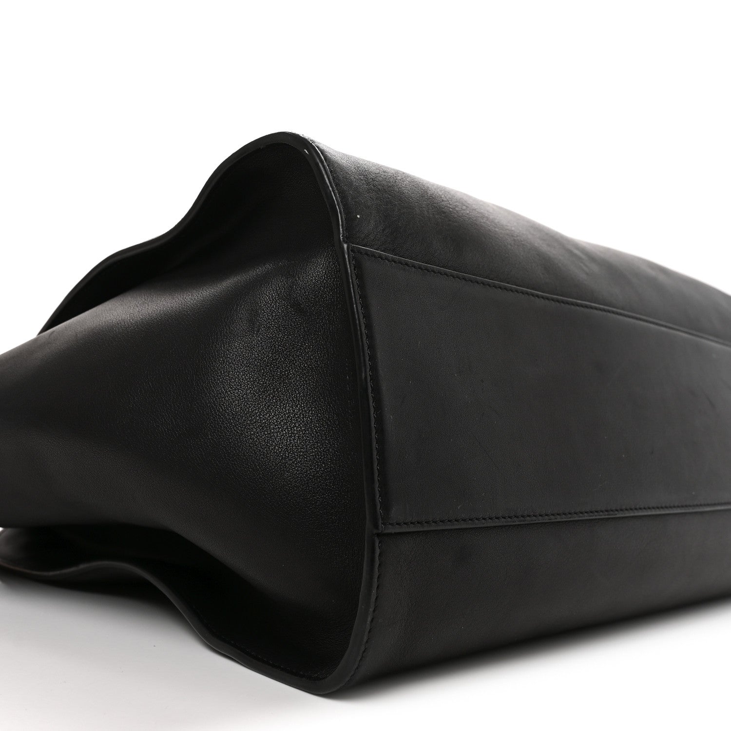 The Row Polished Saddle Calfskin Marlo 17 Tote Bag Black 8 of 9