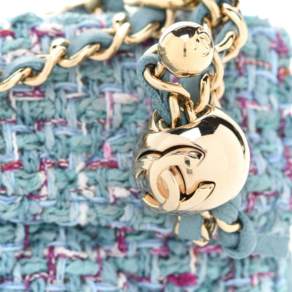 Chanel Tweed Quilted iPhone XII Pro Case With Chain Turquoise Purple White Red 7 of 9