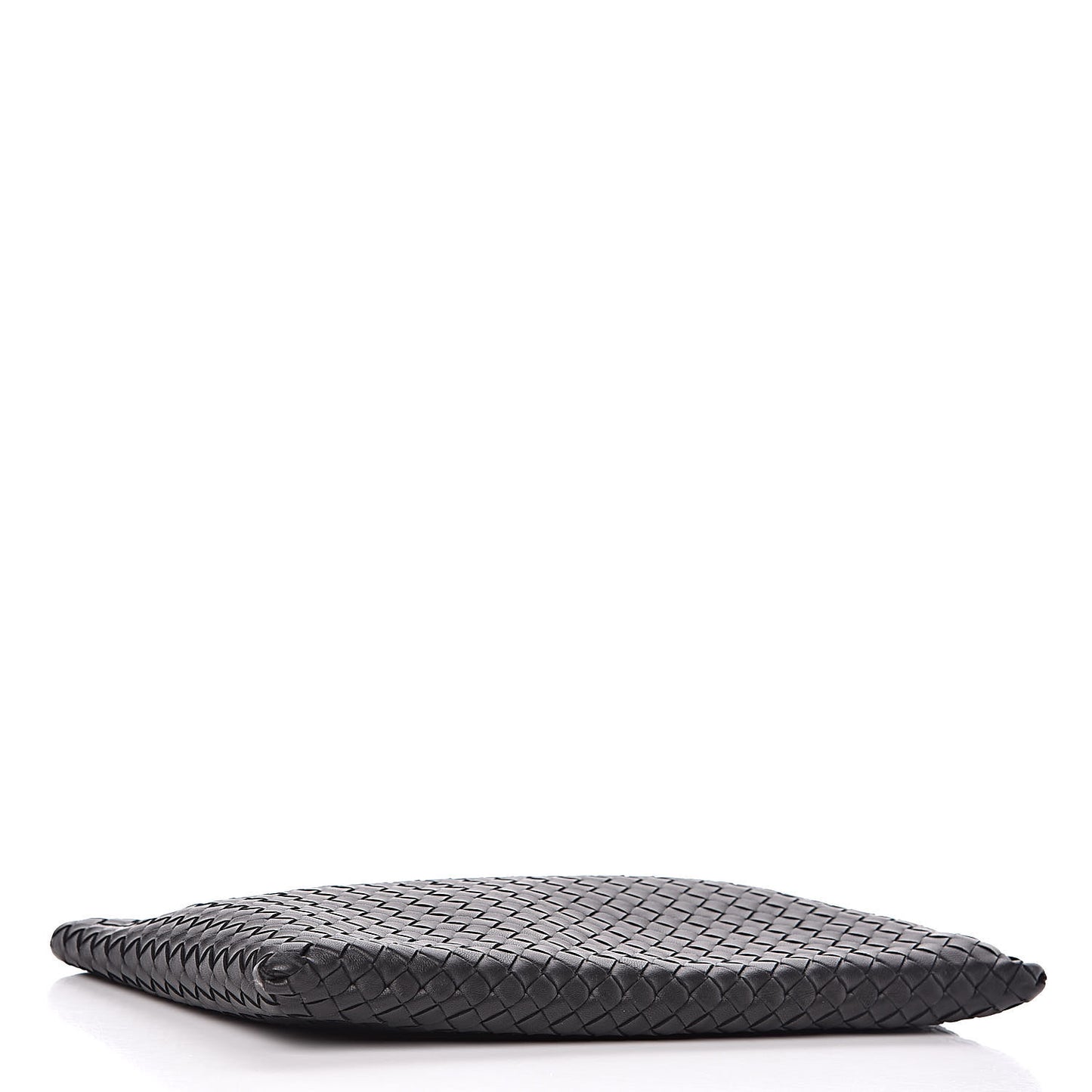 Nappa Intrecciato Large Flat Zip Biletto Pouch Black