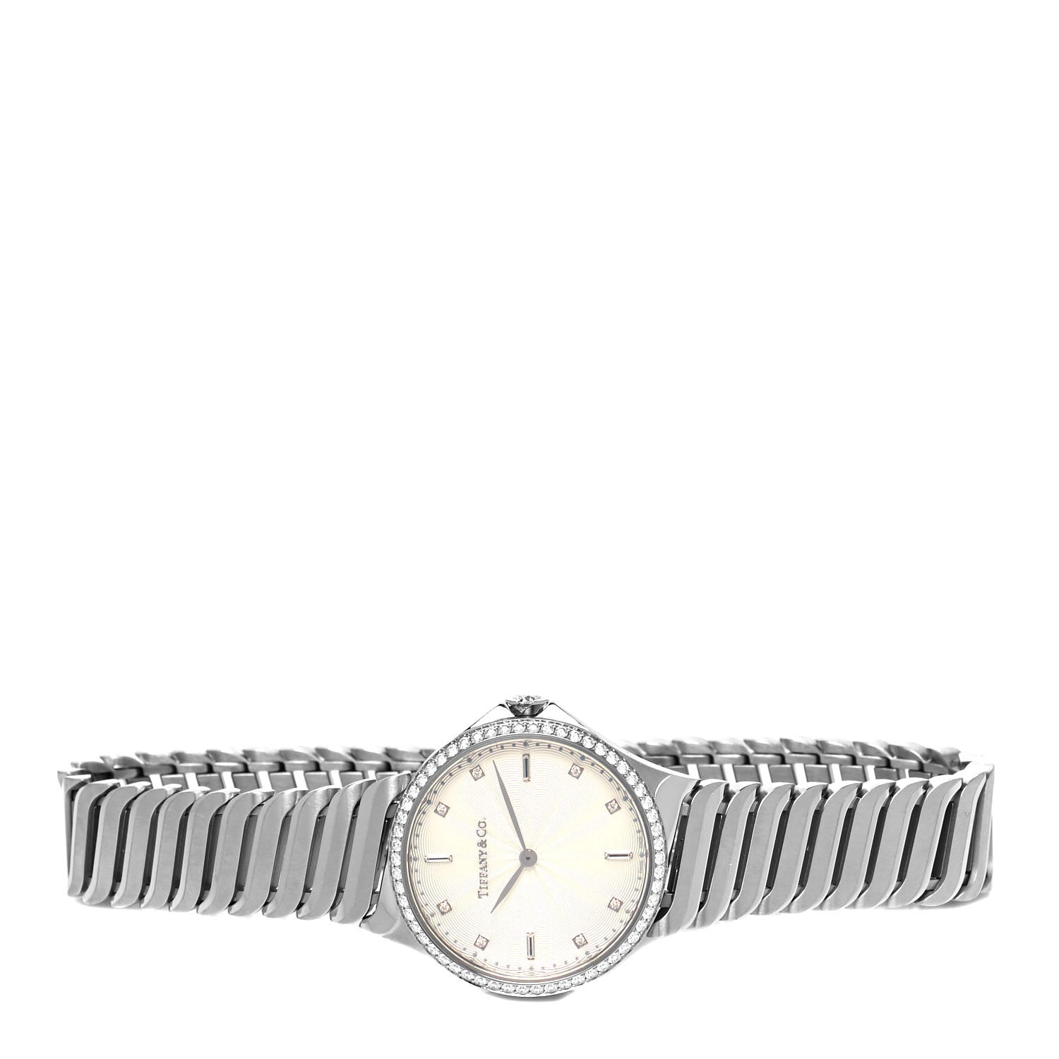 Tiffany Stainless Steel Diamond Bezel 28mm Metro 2-Hand Quartz Watch 2 of 5