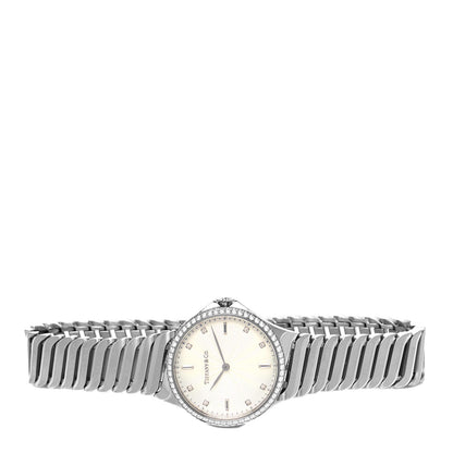 Tiffany Stainless Steel Diamond Bezel 28mm Metro 2-Hand Quartz Watch 2 of 5