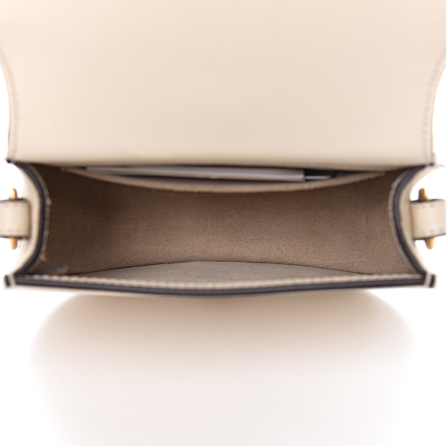 Chloe Calfskin Suede Small Nile Bracelet Bag Off White 5 of 9