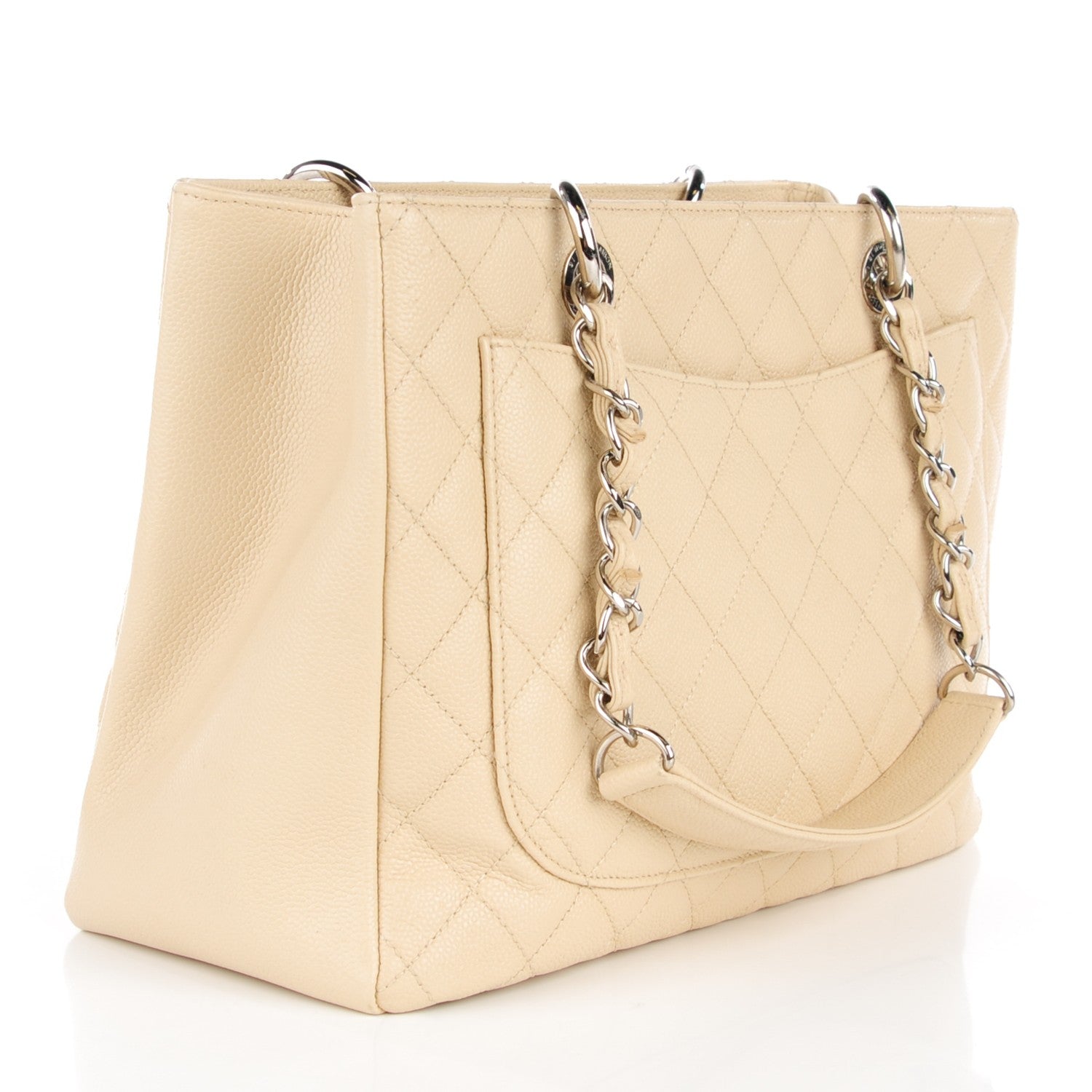 Chanel Caviar Quilted Grand Shopping Tote GST Beige Clair 3 of 7