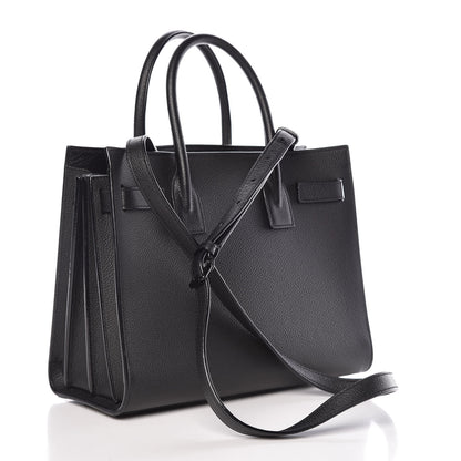 Saint Laurent Grained Calfskin Baby Sac De Jour Black 3 of 10