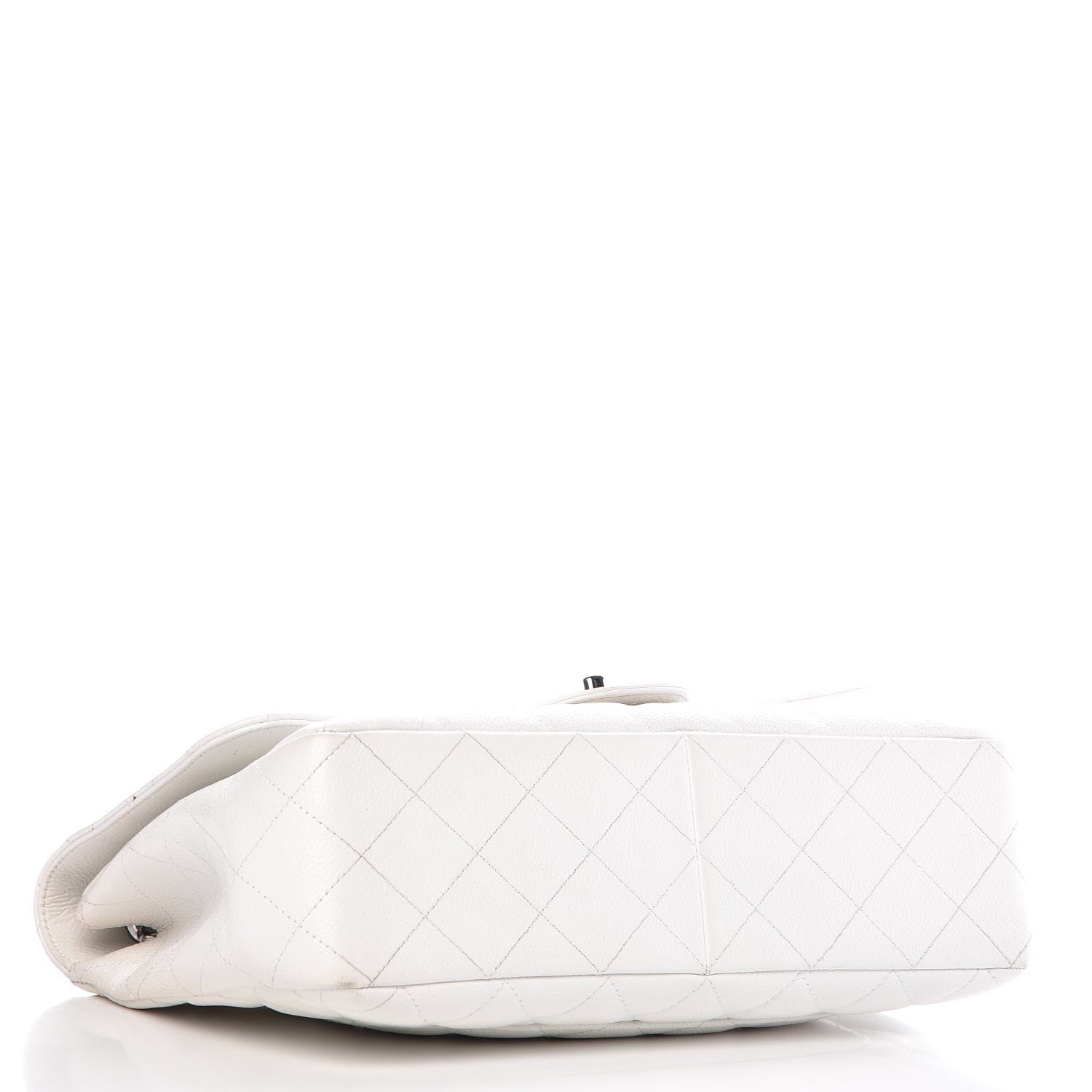 Chanel Caviar Quilted Jumbo Single Flap White 4 of 17