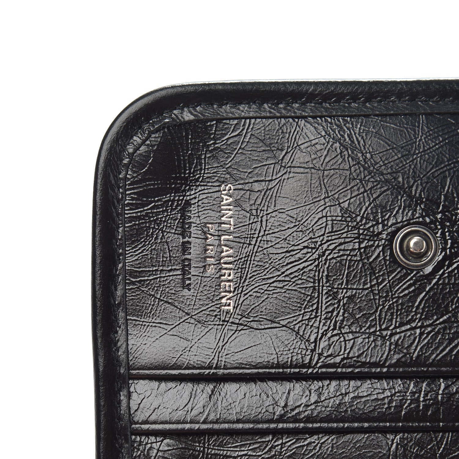 Saint Laurent Crinkled Calfskin Matelasse Monogram Niki Card Holder Black 6 of 8