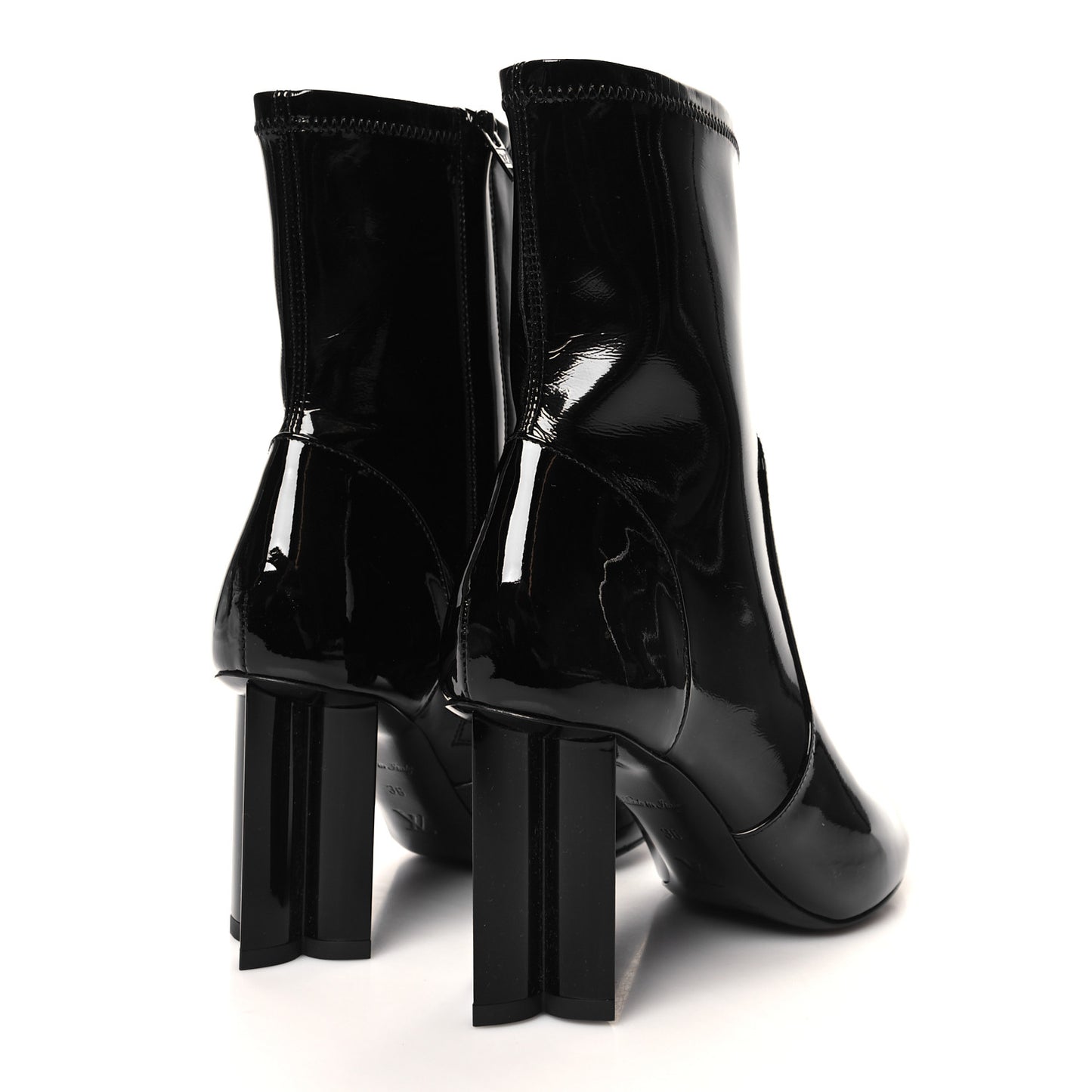 Patent Silhouette Ankle Boots 36 Black