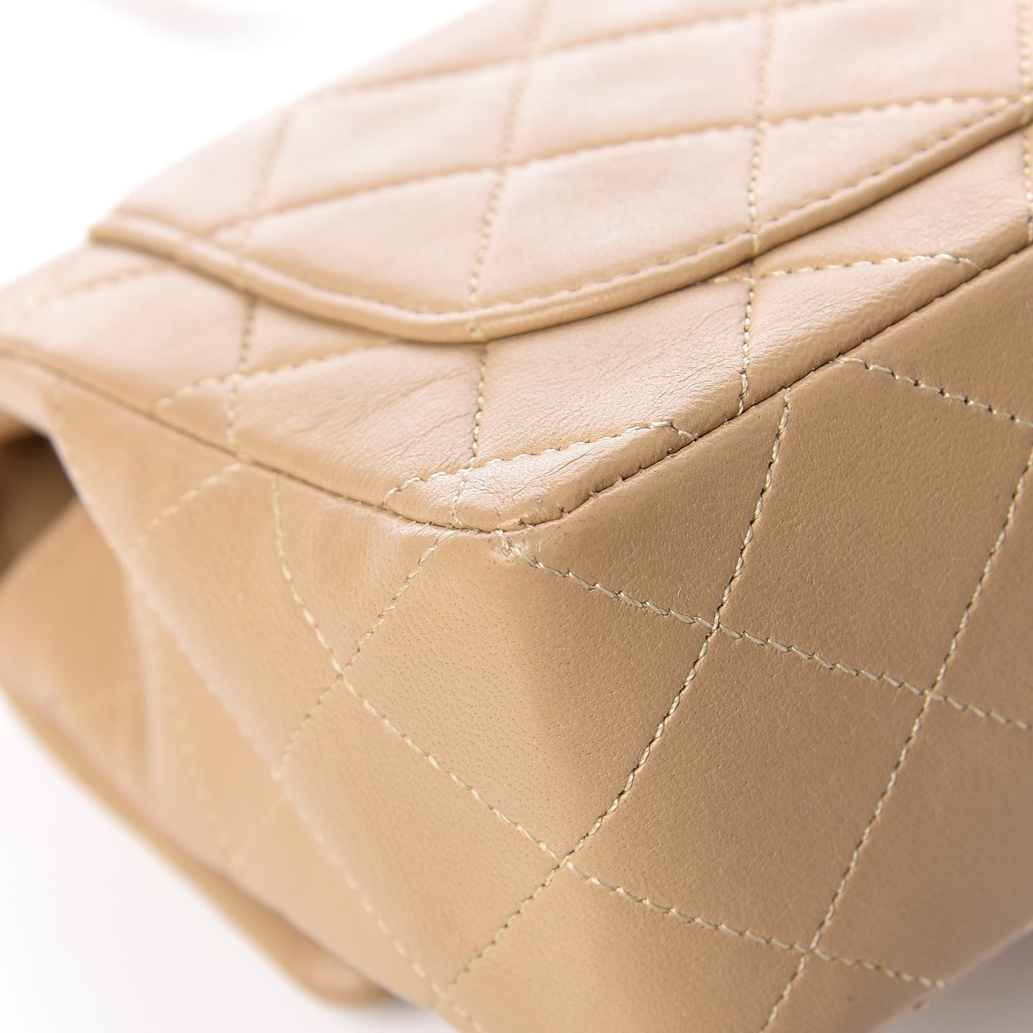 Chanel Lambskin Quilted Mini Square Flap Beige 12 of 15