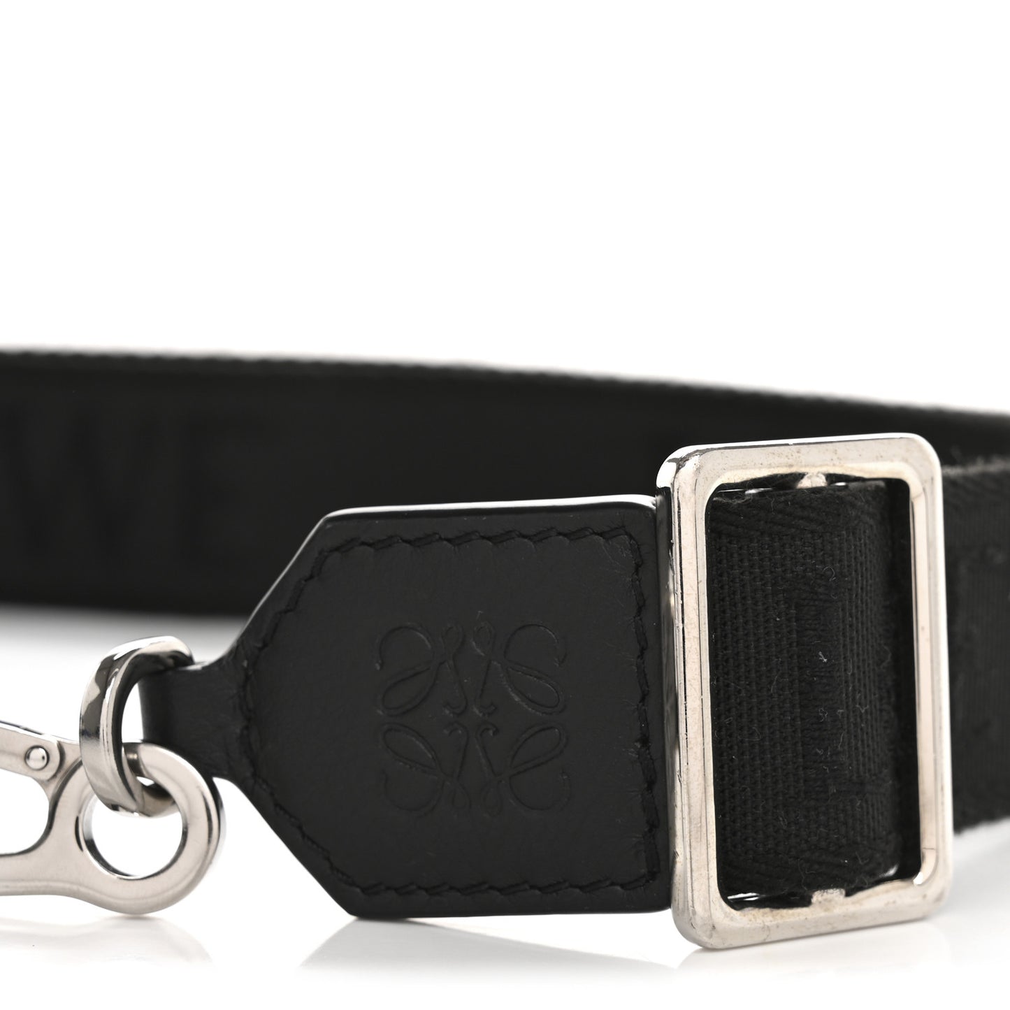 Calfskin Jacquard Webbing Anagram Strap Black