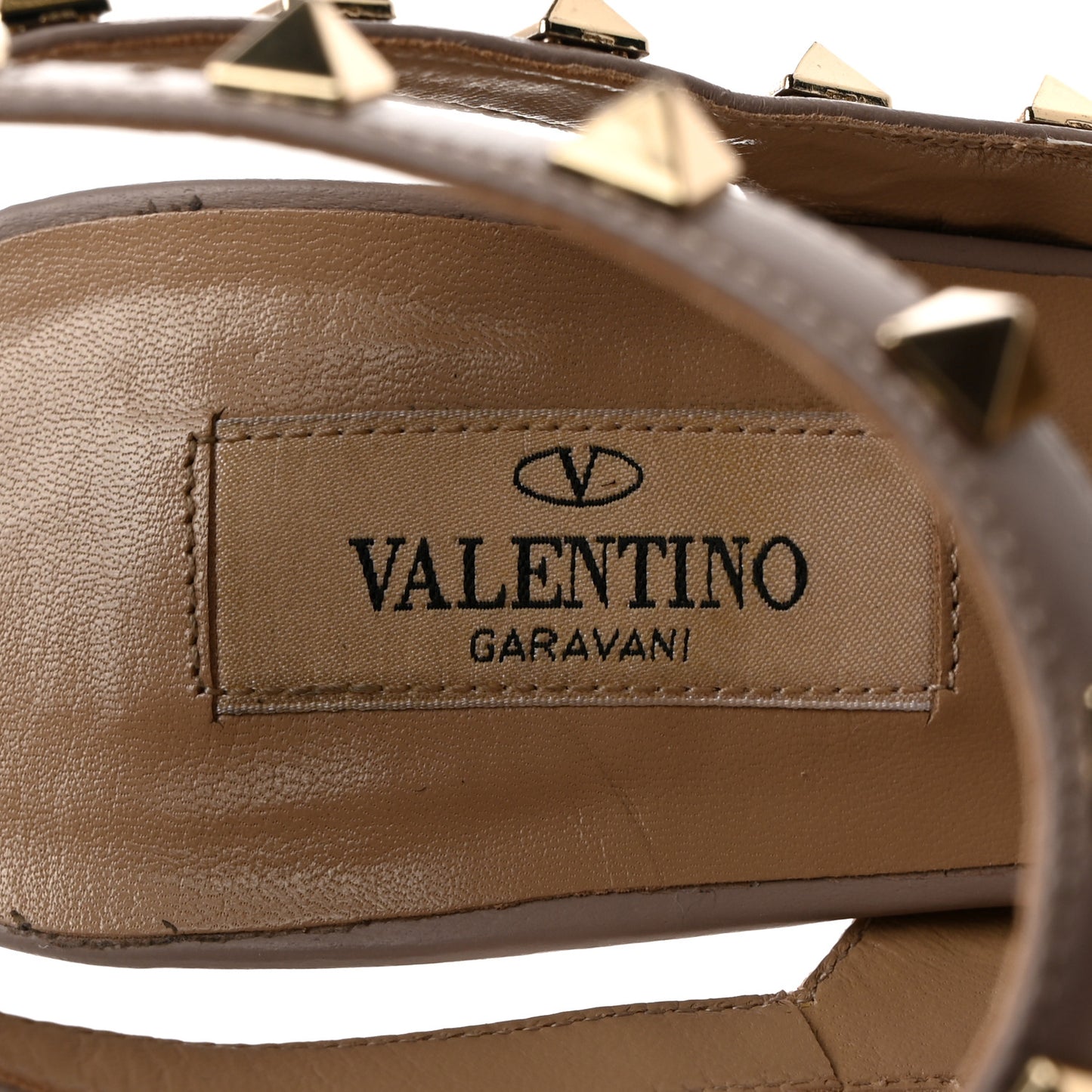 Patent Nappa Rockstud Ankle Strap 100mm Pumps 37.5 Poudre