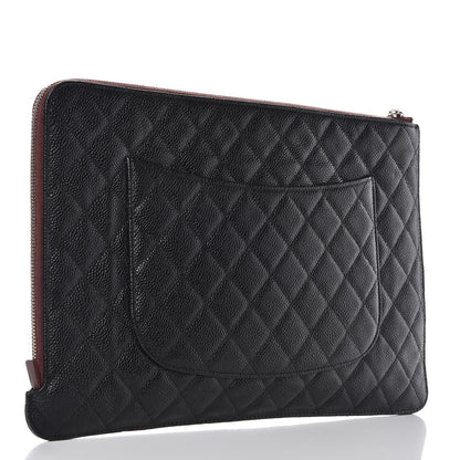 Chanel Caviar Quilted Large Slide Pouch Black 3 of 7