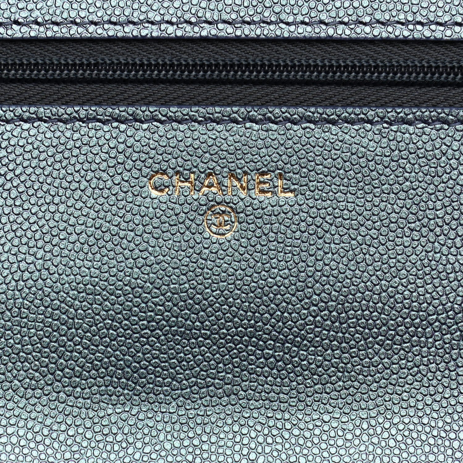 Chanel Iridescent Caviar Quilted Wallet On Chain WOC Dark Blue 6 of 12