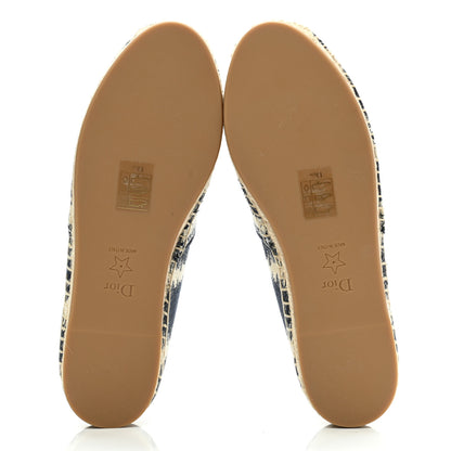 Christian Dior Cotton D-Stripes Embroidered Granville 15mm Espadrilles 35.5 Deep Blue 5 of 9