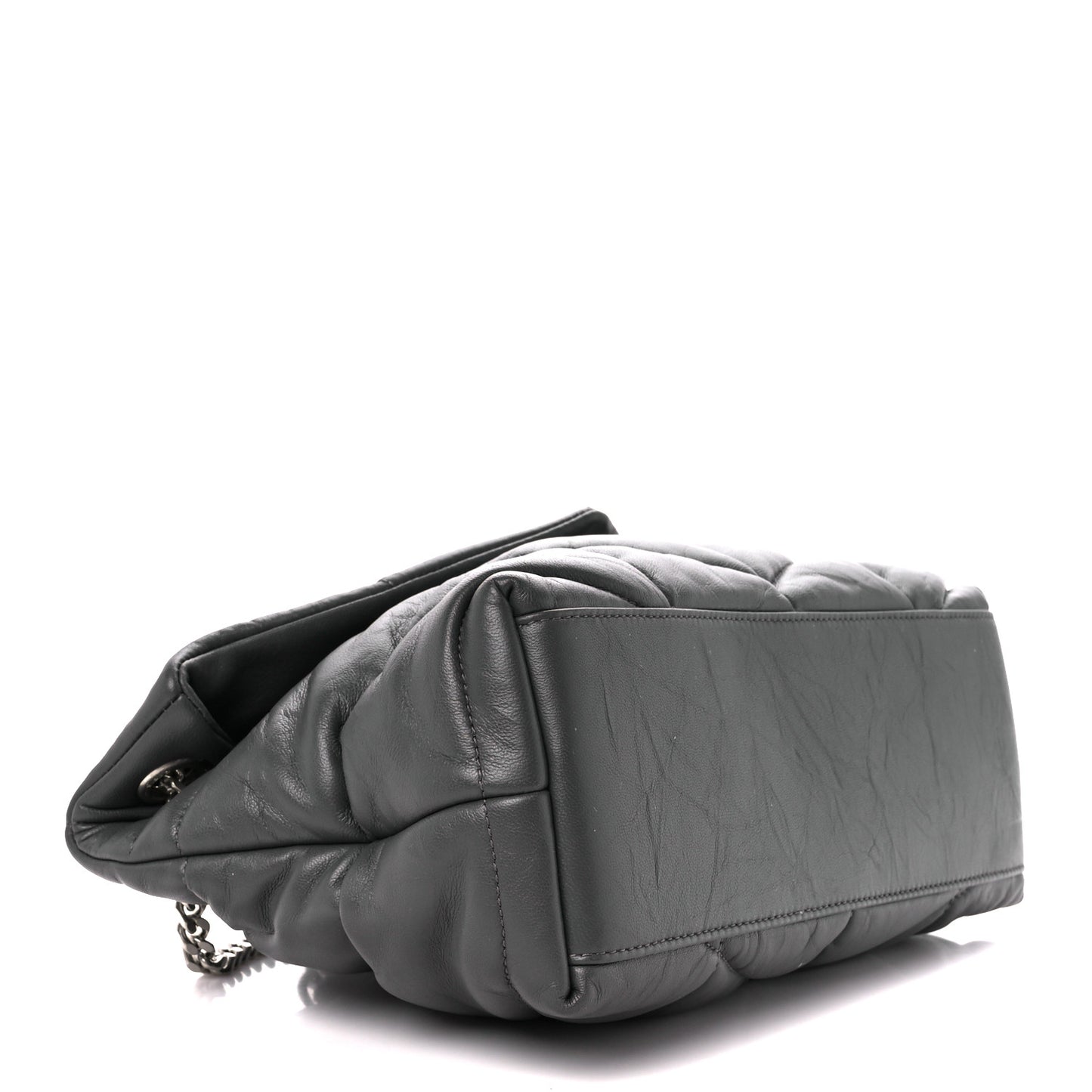 Lambskin Quilted Small Loulou Puffer Monogram Chain Satchel Concrete