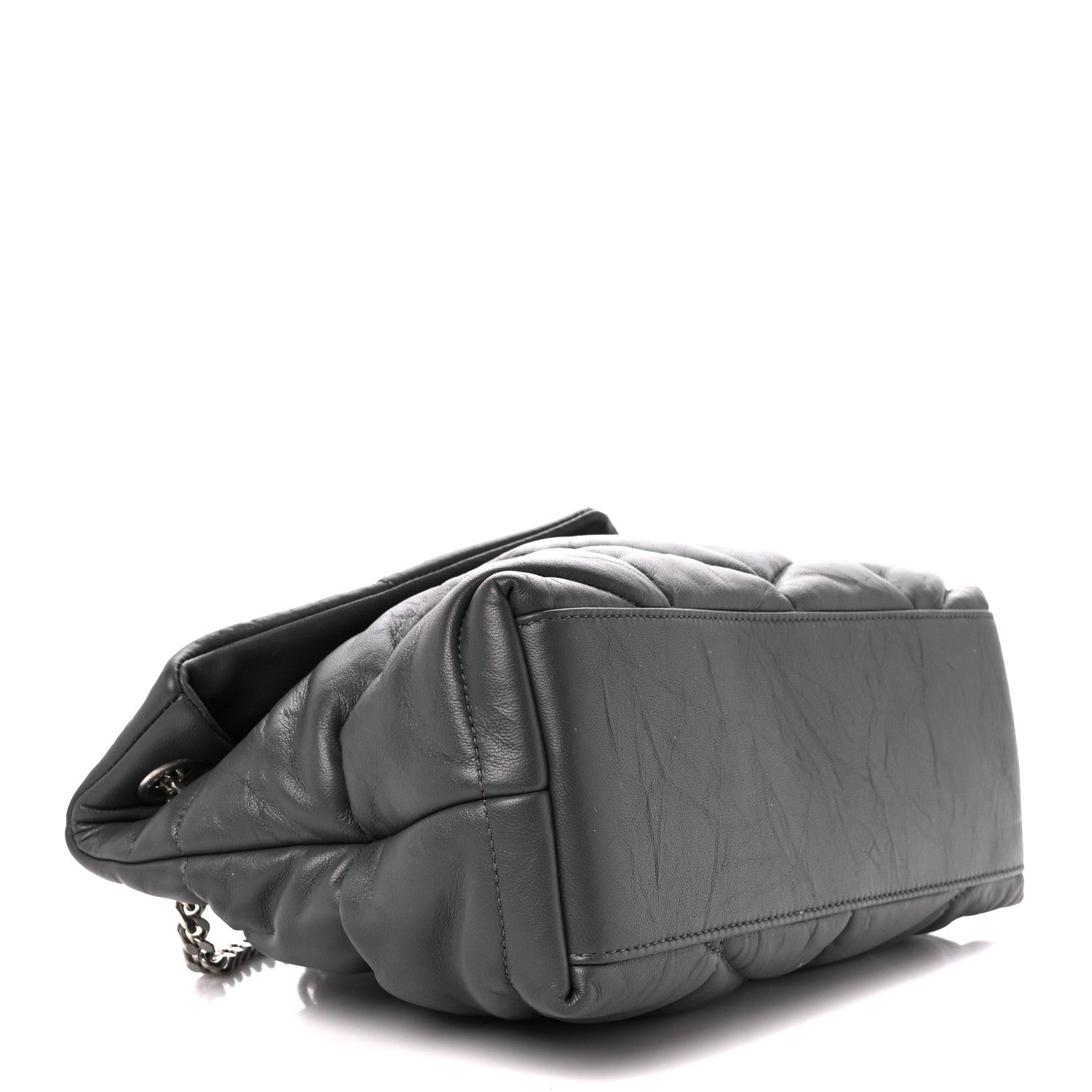 Saint Laurent Lambskin Quilted Small Loulou Puffer Monogram Chain Satchel Concrete 4 of 11