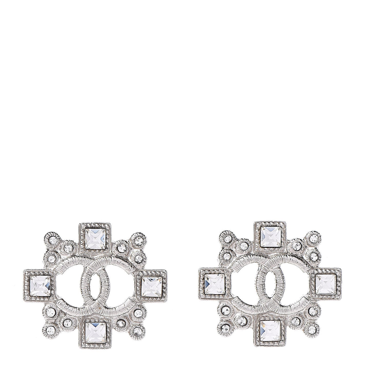 Swarovski Crystal CC Earrings Silver