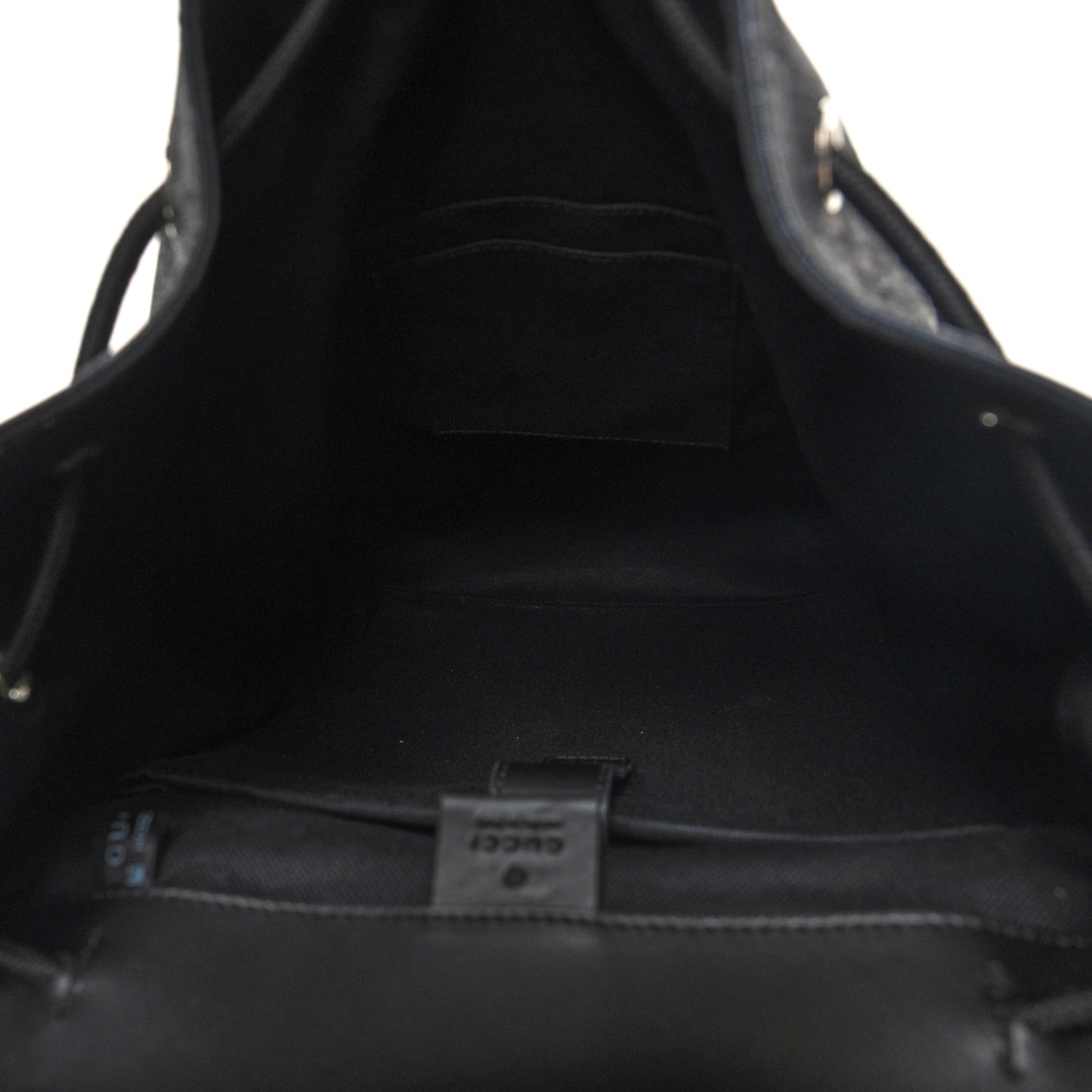 Soft GG Supreme Monogram Calfskin Web Double Buckle Backpack Black