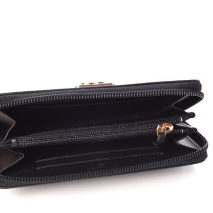 Chanel Caviar Quilted Small Boy Zip Around Wallet Black 7 of 9