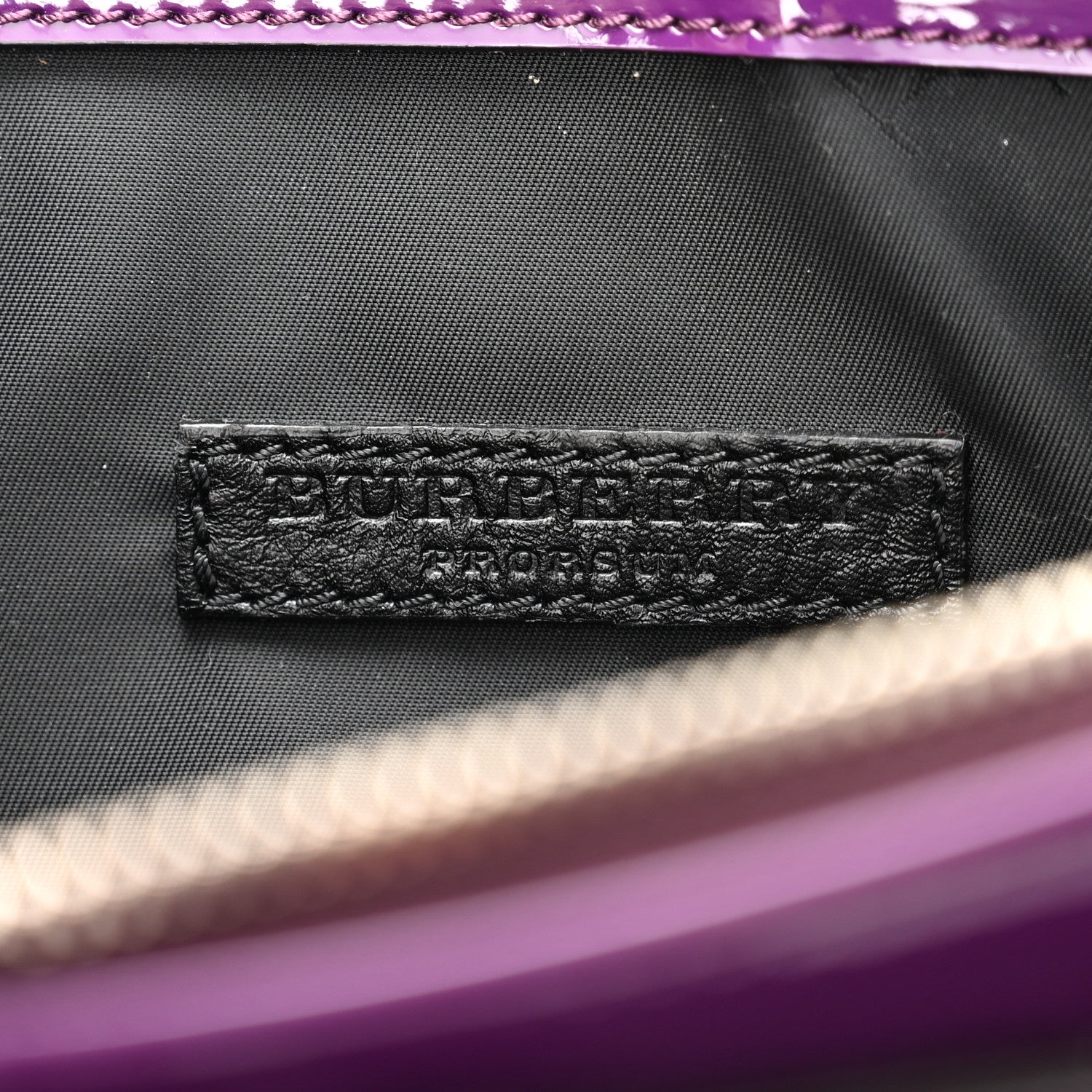 Burberry Patent Bridle Calfskin Parmoor Clutch Bag Purple 6 of 11