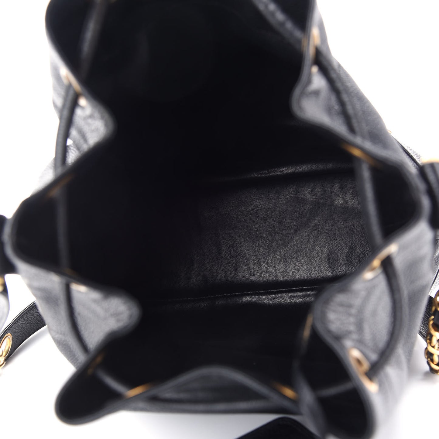 Caviar CC Drawstring Shoulder Bag Black