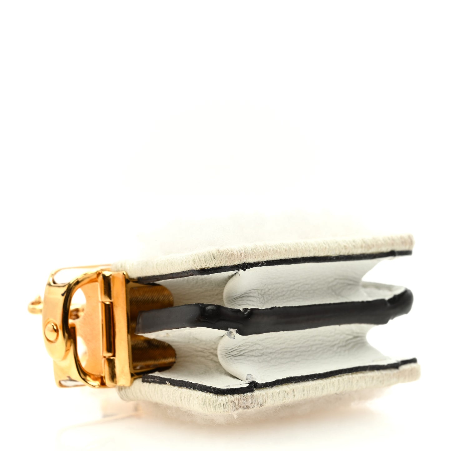 Sheepskin Fendiroma Peekaboo Key Case White