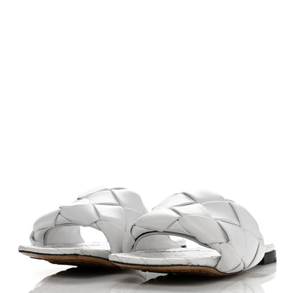 Bottega Veneta Nappa Maxi Intrecciato Lido Flat Sandals 39.5 Optic White 3 of 13
