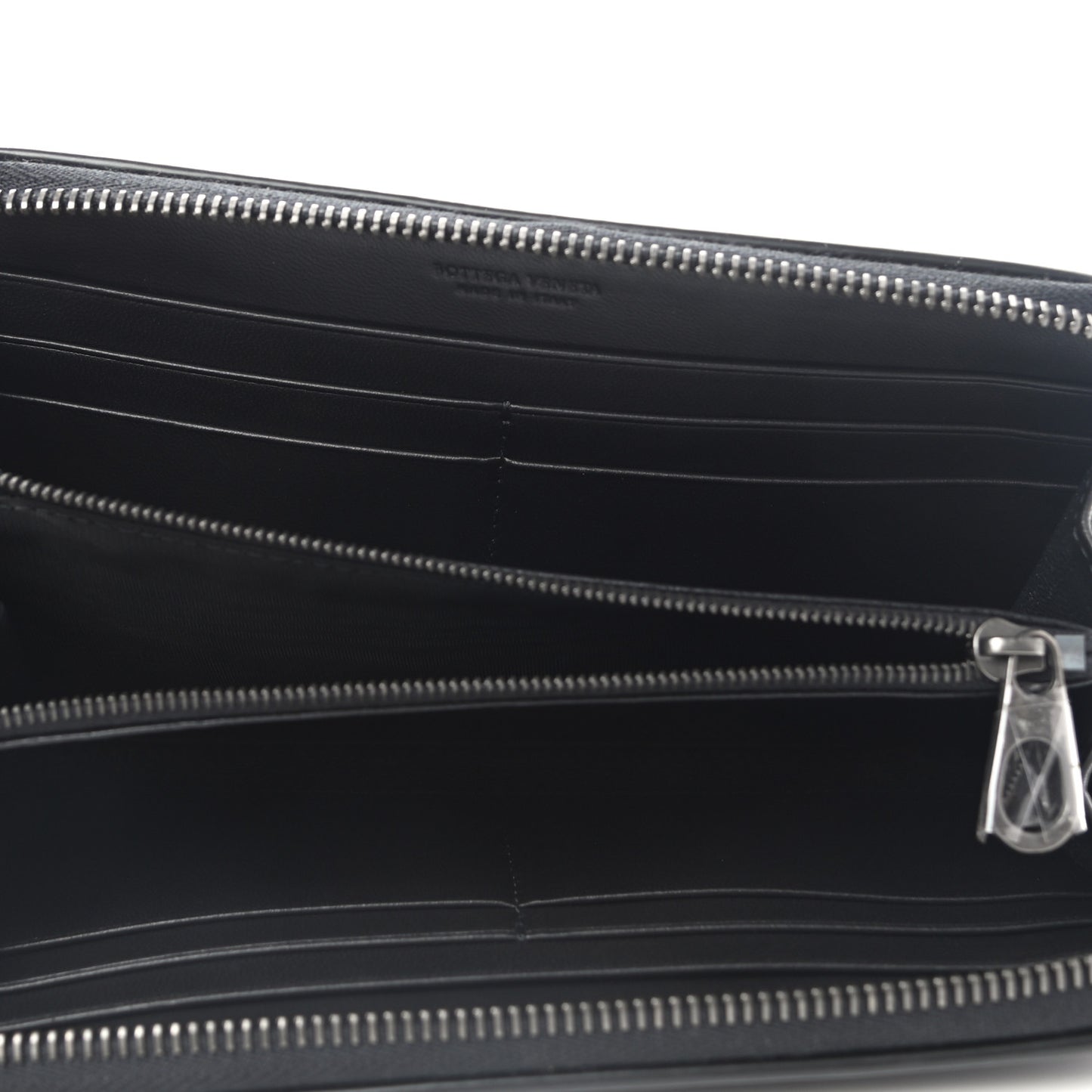 Nappa Intrecciato Zip Around Wallet Black