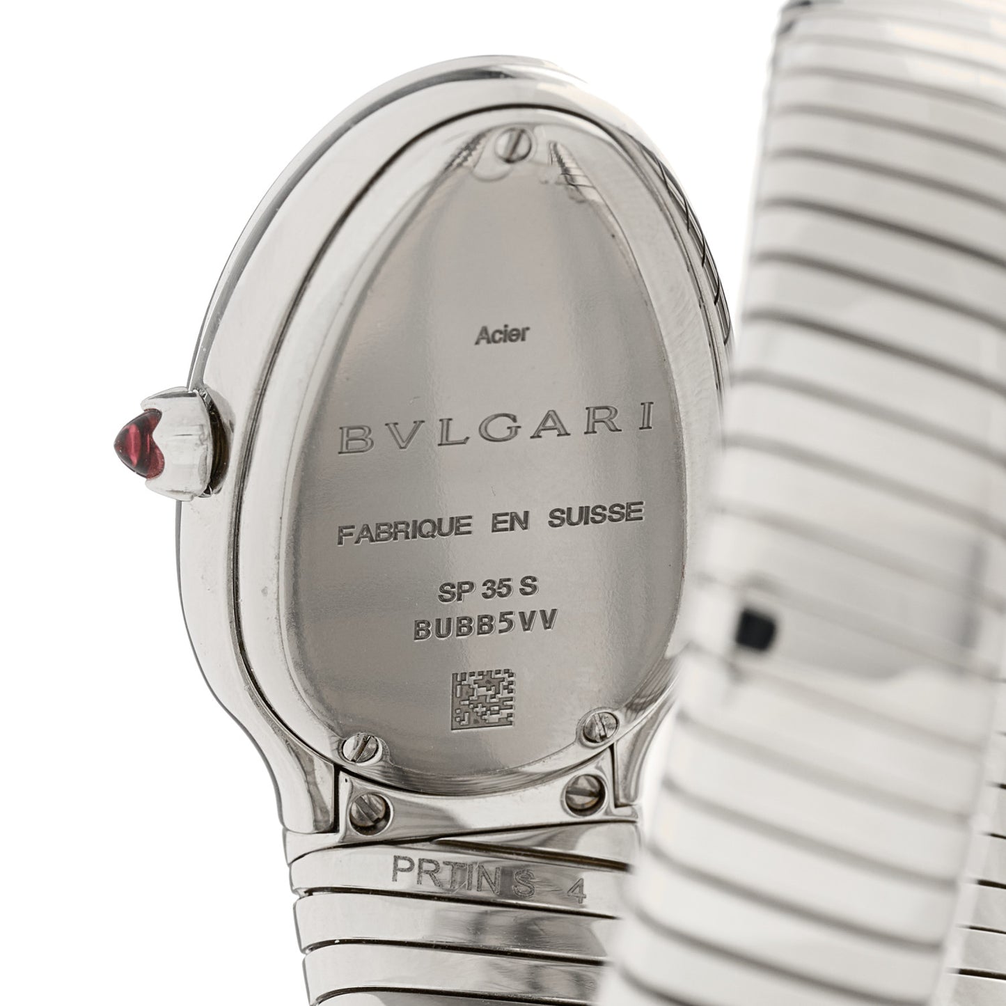 Stainless Steel 35mm Serpenti Tubogas Quartz Watch Black