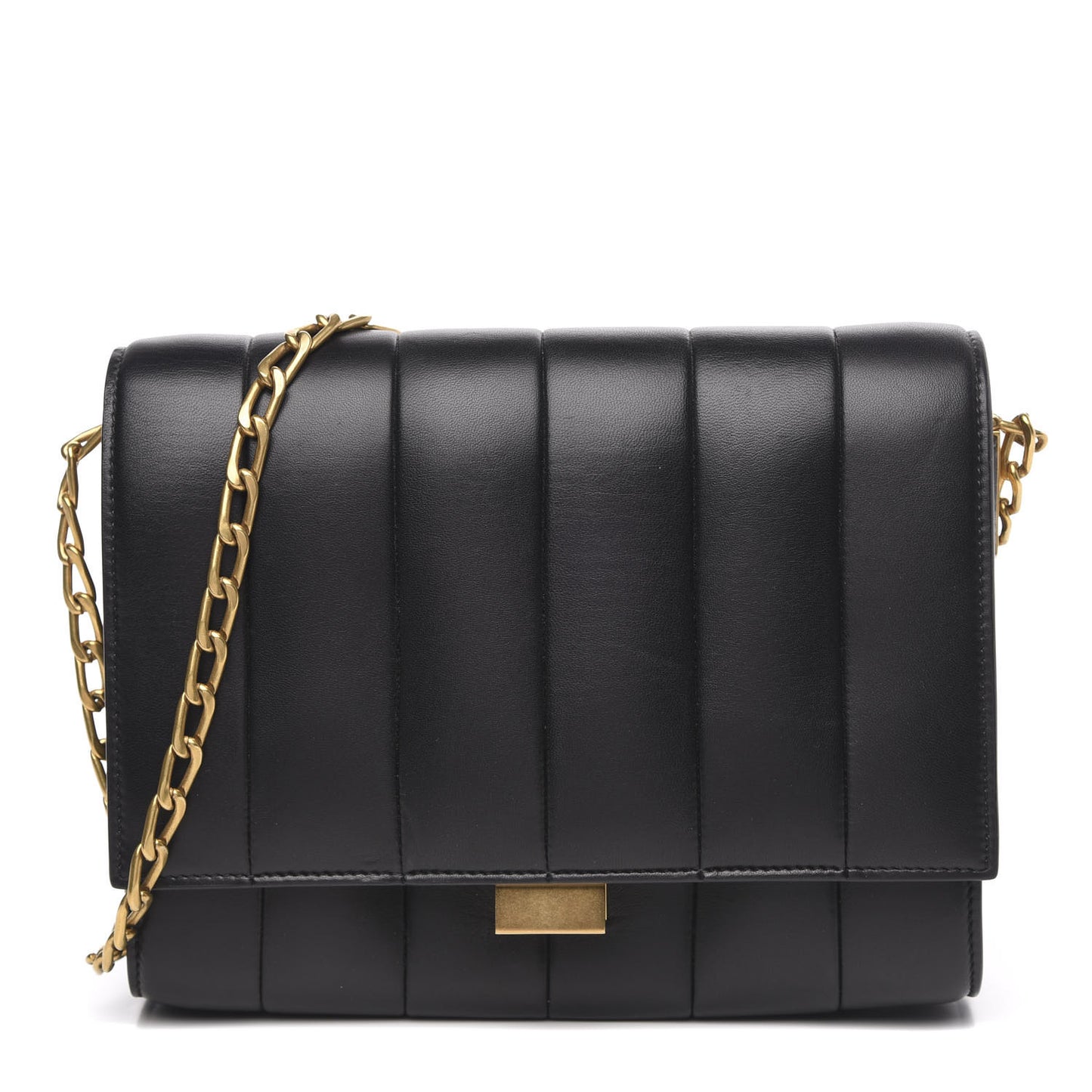 Lambskin Quilted Shoulder Bag Black