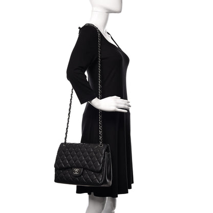 Chanel Lambskin Quilted Jumbo Double Flap Black 2 of 11