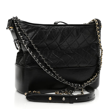Chanel Aged Calfskin Quilted Medium Gabrielle Hobo Black 3 of 9